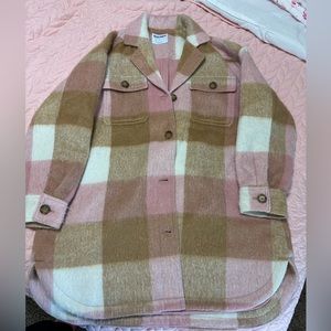 Pink Brown White Old Navy Coat, Large